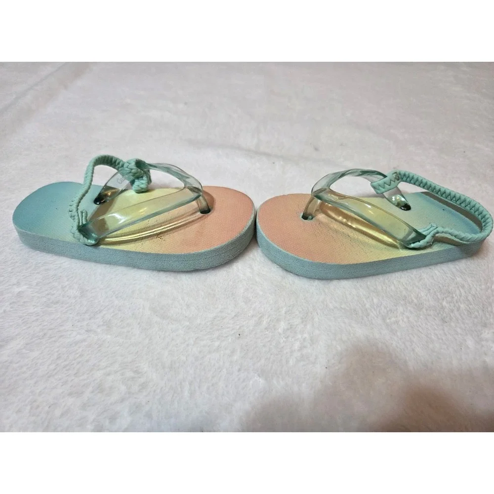M345 Toddler Vans Red Blue Green Lace Up Sneakers & Mint Flip Flop Sandals 2...
